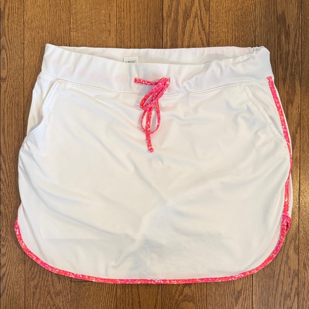 Women's White and Pink Golf Skort | Pebble Beach | Pockets | Size M | smoke free
